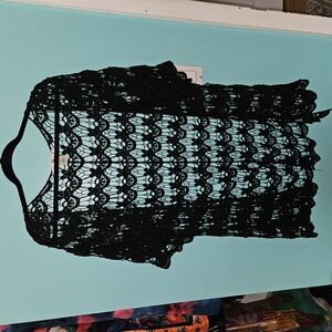 Black Lace Open Cardigan